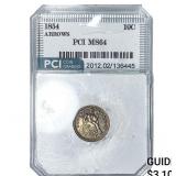 1854 Seated Liberty Dime PCI MS64