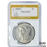 1898-S Morgan Silver Dollar PGA AU55
