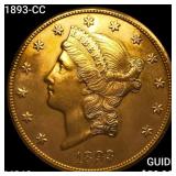 1893-CC $20 Gold Double Eagle CHOICE BU