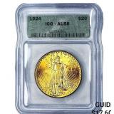 1924 $20 Gold Double Eagle ICG AU58