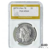1879-S Rev 78 Morgan Silver Dollar PGA MS64