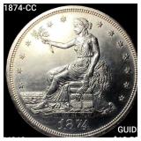 1874-CC Silver Trade Dollar CHOICE BU