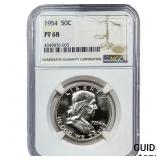 1954 Franklin Half Dollar NGC PF68
