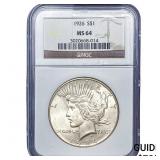 1926 Silver Peace Dollar NGC MS64