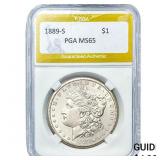 1889-S Morgan Silver Dollar PGA MS65