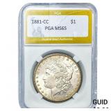 1881-CC Morgan Silver Dollar PGA MS65