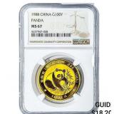 1988 Gold 100Y China Panda 1oz NGC MS67
