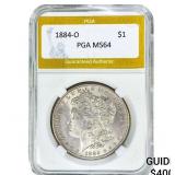 1884-O Morgan Silver Dollar PGA MS64