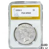 1926-S Silver Peace Dollar PGA MS64