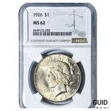 1926 Silver Peace Dollar NGC MS62