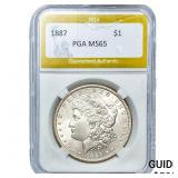 1887 Morgan Silver Dollar PGA MS65