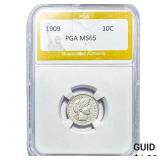 1909 Barber Dime PGA MS65