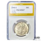 1940-S Walking Liberty Half Dollar PGA MS67