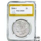 1898-S Morgan Silver Dollar PGA MS64