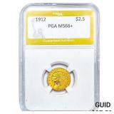 1912 $2.50 Gold Quarter Eagle PGA MS66+