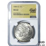 1884-CC Morgan Silver Dollar NGC MS62