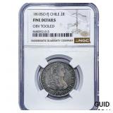 1810 Colonial Spain Silver 2 Reales NGC F Details