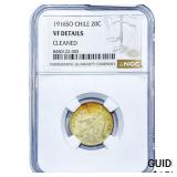 1916 Chile Silver 20 Centavos NGC VF Details