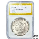 1891-S Morgan Silver Dollar PGA MS65