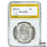 1901-O Morgan Silver Dollar PGA MS65