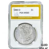 1880-O Morgan Silver Dollar PGA MS65