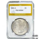 1891-S Morgan Silver Dollar PGA MS64