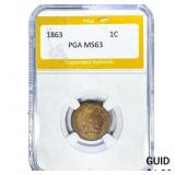 1863 Indian Head Cent PGA MS63