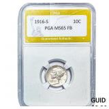1916-S Mercury Silver Dime PGA MS65FB