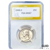 1948-D Washington Silver Quarter PGA MS67