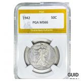 1942 Walking Liberty Half Dollar PGA MS66