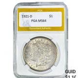 1921-D Morgan Silver Dollar PGA MS64