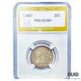 1837 Capped Bust Quarter PGA AU58+