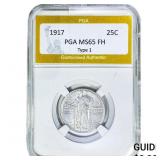 1917 Standing Liberty Quarter PGA MS65FH Type 1