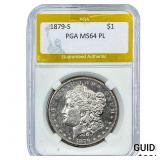 1879-S Morgan Silver Dollar PGA MS64PL
