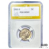 1931-S Buffalo Nickel PGA MS66
