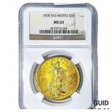 1908 $20 Gold Double Eagle NGC MS63 No Motto