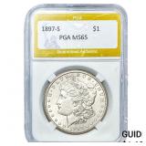 1897-S Morgan Silver Dollar PGA MS65