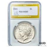1921 Silver Peace Dollar PGA MS65