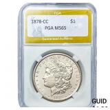 1878-CC Morgan Silver Dollar PGA MS65