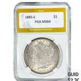 1885-S Morgan Silver Dollar PGA MS64