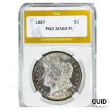 1887 Morgan Silver Dollar PGA MS64PL