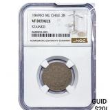 1849 Chile Silver 2 Reales NGC VF Details