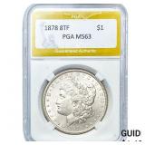 1878 8TF Morgan Silver Dollar PGA MS63