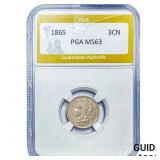 1865 Nickel Three Cent PGA MS63