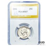 1941 Washington Silver Quarter PGA MS67
