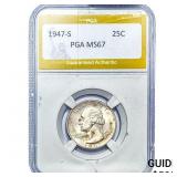 1947-S Washington Silver Quarter PGA MS67