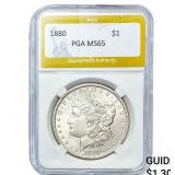 1880 Morgan Silver Dollar PGA MS65