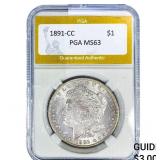 1891-CC Morgan Silver Dollar PGA MS63