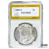 1885-O Morgan Silver Dollar PGA MS65