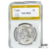 1921 Silver Peace Dollar PGA MS65